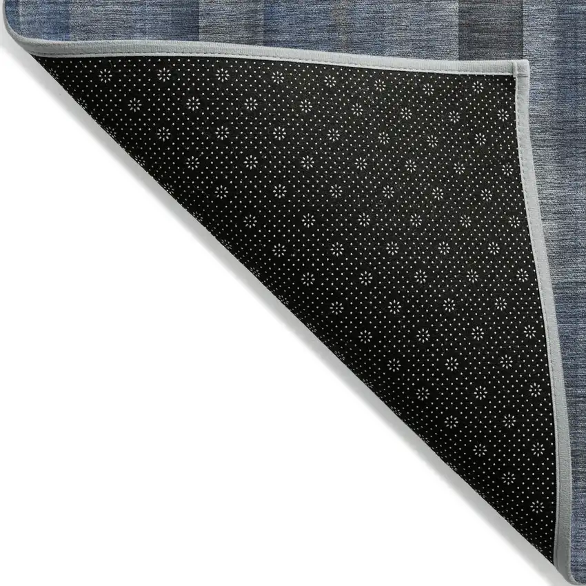 Blue Plaid Washable Non Skid Indoor Outdoor Runner Rug Photo 5