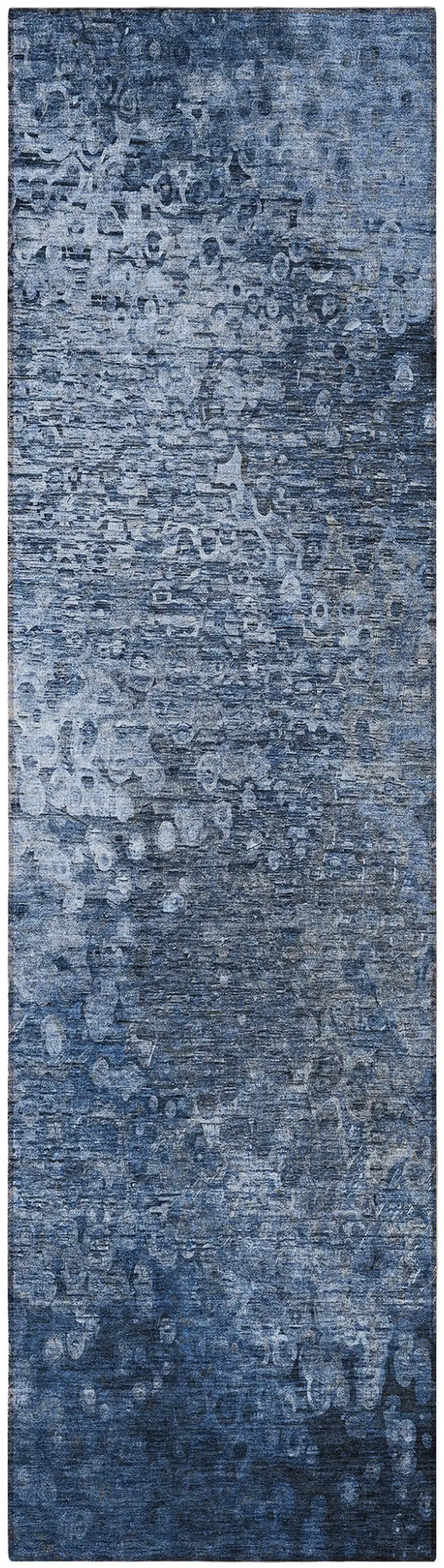 Blue Washable Non Skid Indoor Outdoor Runner Rug Photo 4