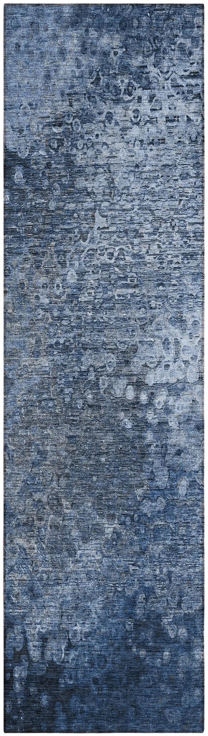 Blue Washable Non Skid Indoor Outdoor Runner Rug Photo 2