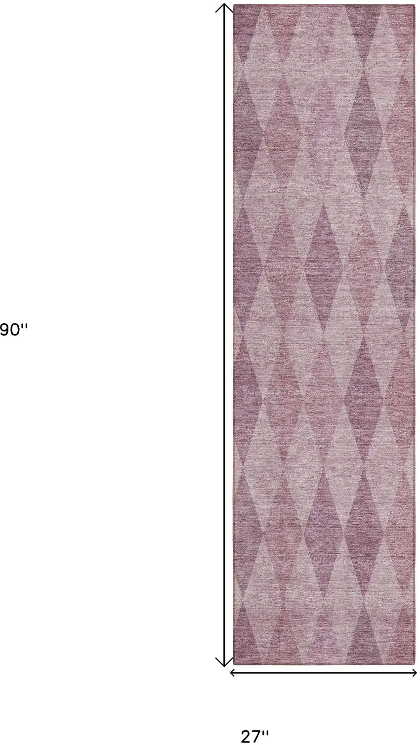 8' Runner Blush Geometric Washable Non Skid Indoor Outdoor Runner Rug Photo 3