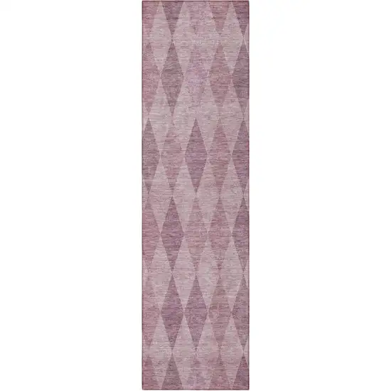 Blush Geometric Washable Non Skid Indoor Outdoor Runner Rug Photo 4