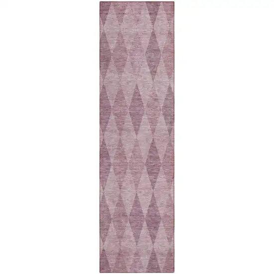 Blush Geometric Washable Non Skid Indoor Outdoor Runner Rug Photo 2