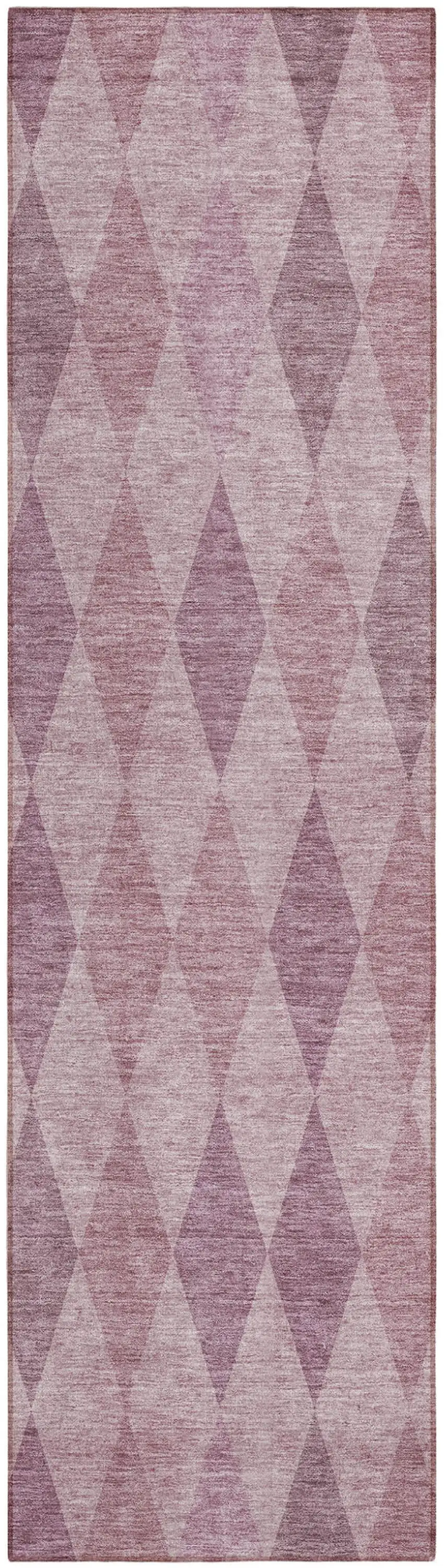 Blush Geometric Washable Non Skid Indoor Outdoor Runner Rug Photo 2
