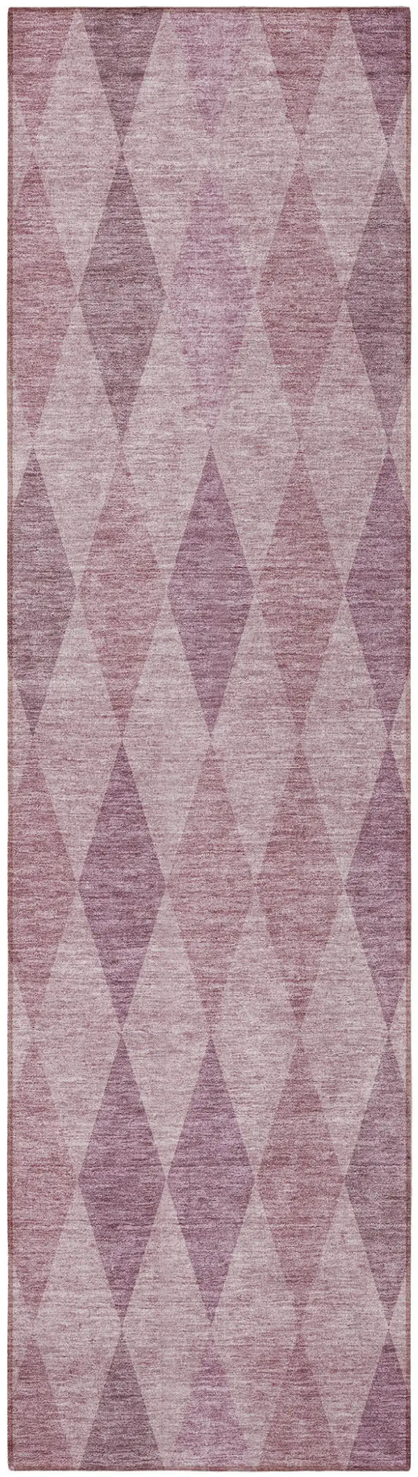 8' Runner Blush Geometric Washable Non Skid Indoor Outdoor Runner Rug Photo 5