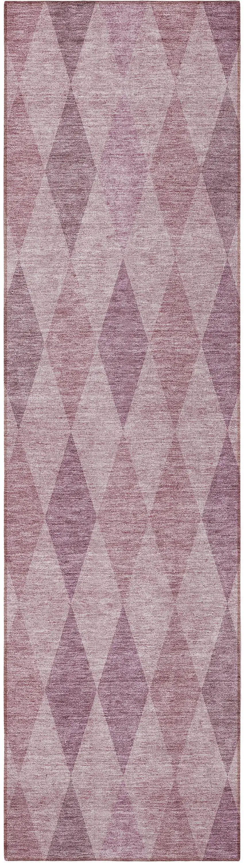 8' Runner Blush Geometric Washable Non Skid Indoor Outdoor Runner Rug Photo 5