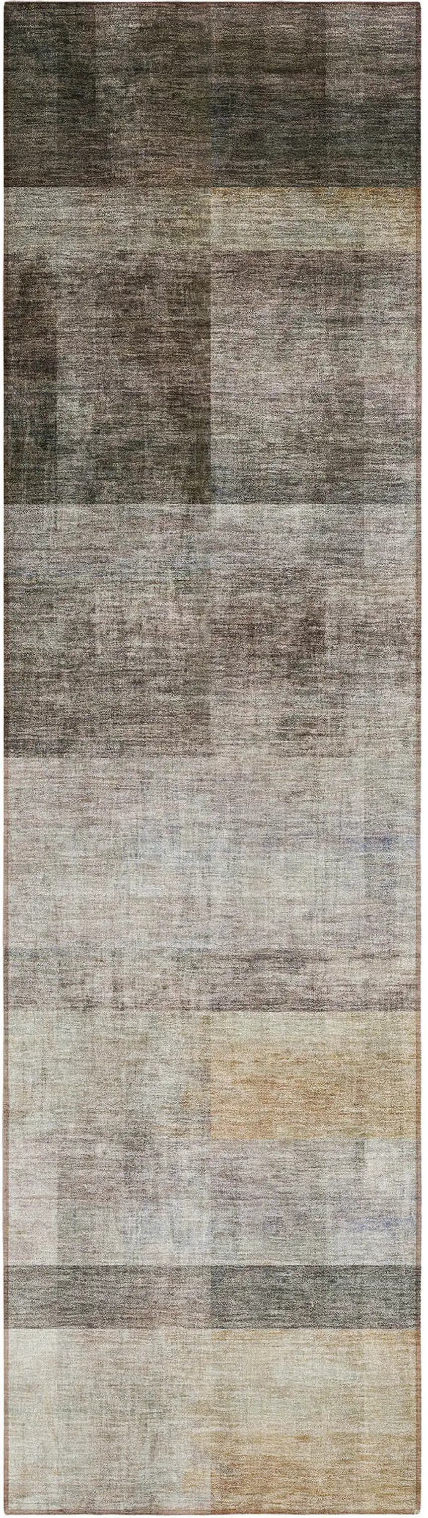 Brown Ombre Washable Non Skid Indoor Outdoor Runner Rug Photo 2