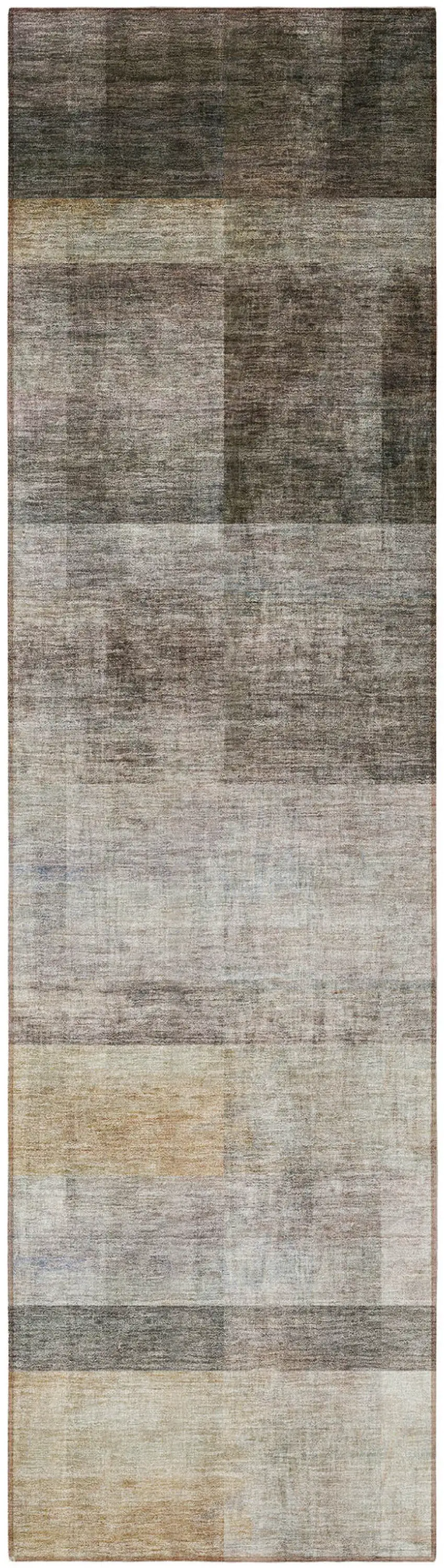 8' Runner Brown Ombre Washable Non Skid Indoor Outdoor Runner Rug Photo 4