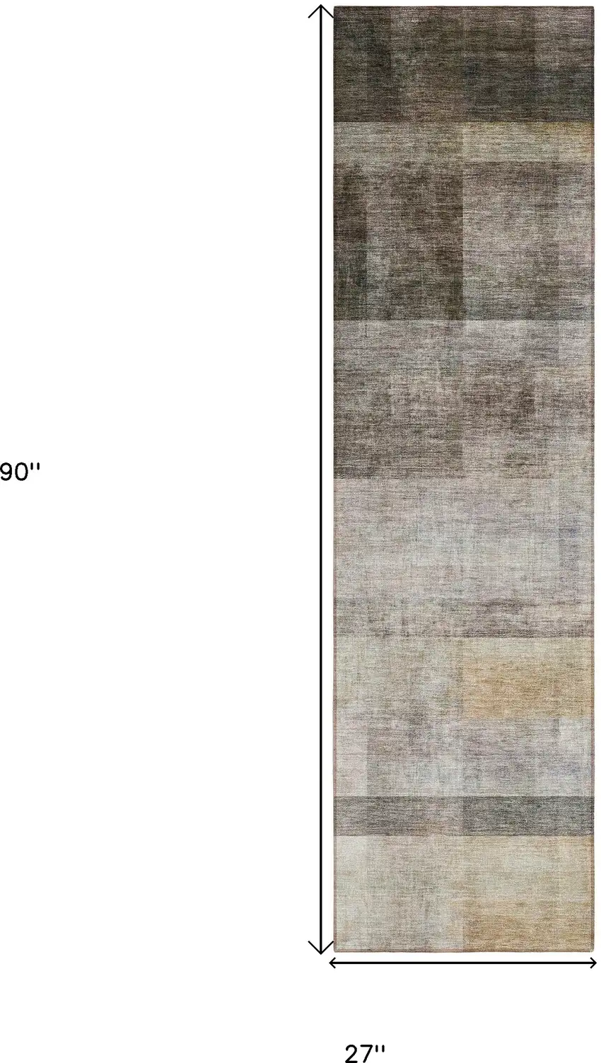 Brown Ombre Washable Non Skid Indoor Outdoor Runner Rug Photo 3