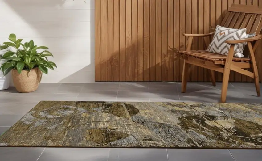 Brown Terracotta and Gray Abstract Washable Indoor Outdoor Runner Rug Photo 1