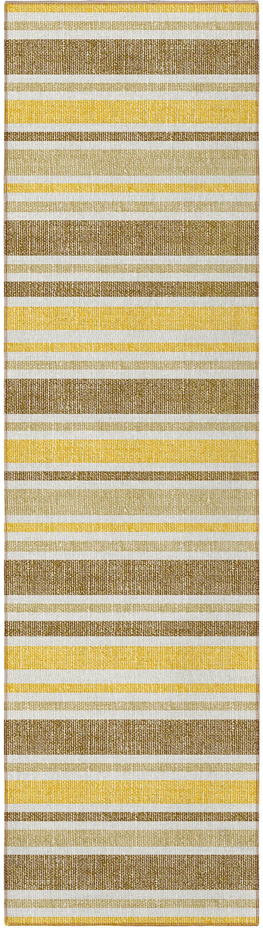 8' Runner Brown and Orange Striped Washable Non Skid Indoor Outdoor Runner Rug Photo 3