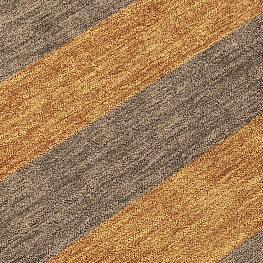 Brown and Tan Striped Washable Non Skid Indoor Outdoor Runner Rug Photo 8