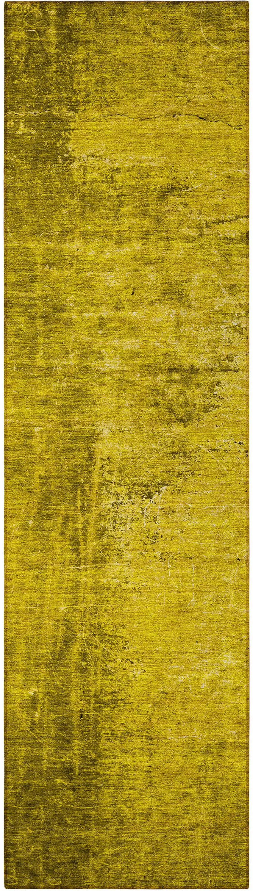 Gold Abstract Washable Non Skid Indoor Outdoor Runner Rug Photo 4