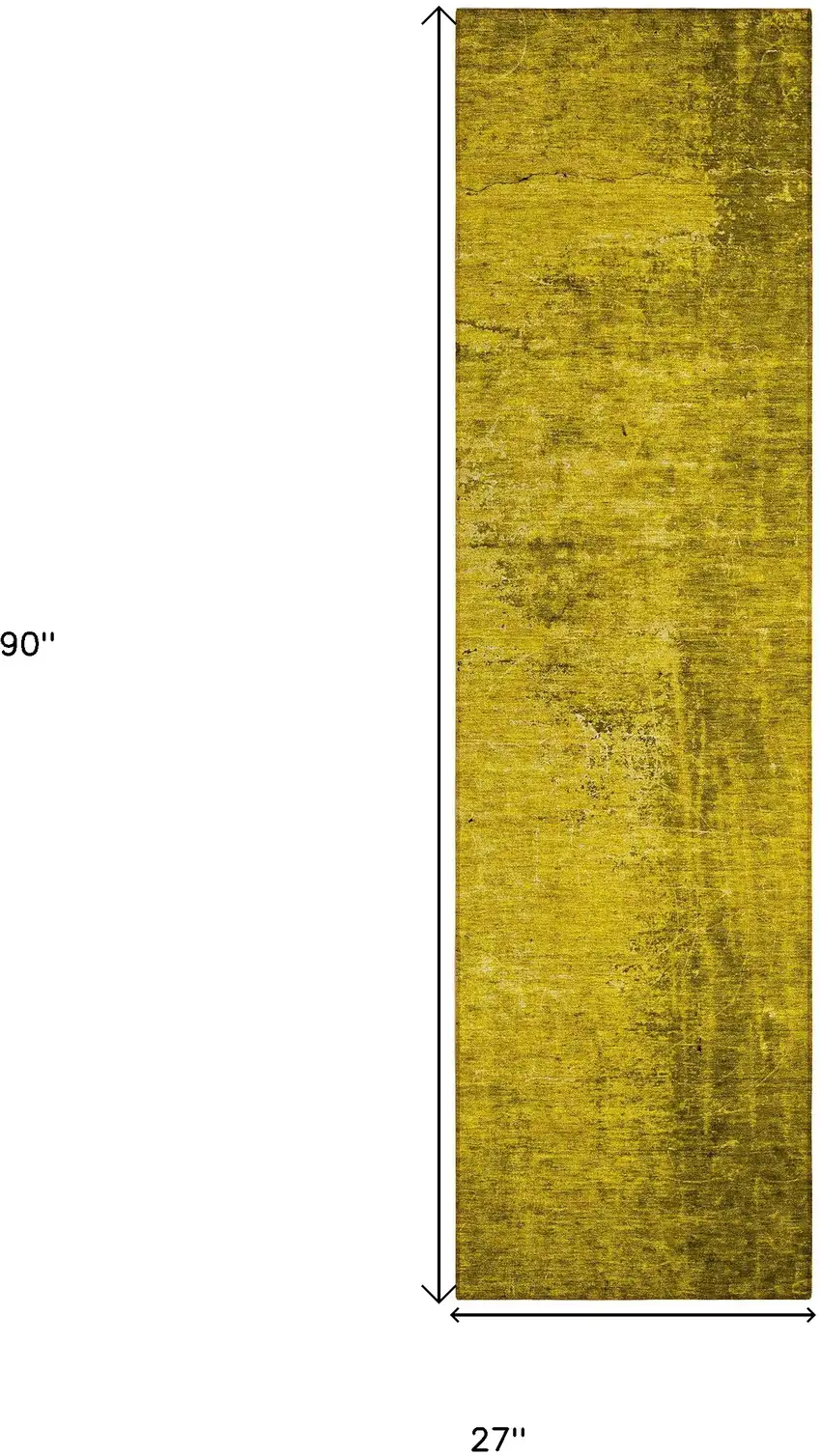 8' Runner Gold Abstract Washable Non Skid Indoor Outdoor Runner Rug Photo 3