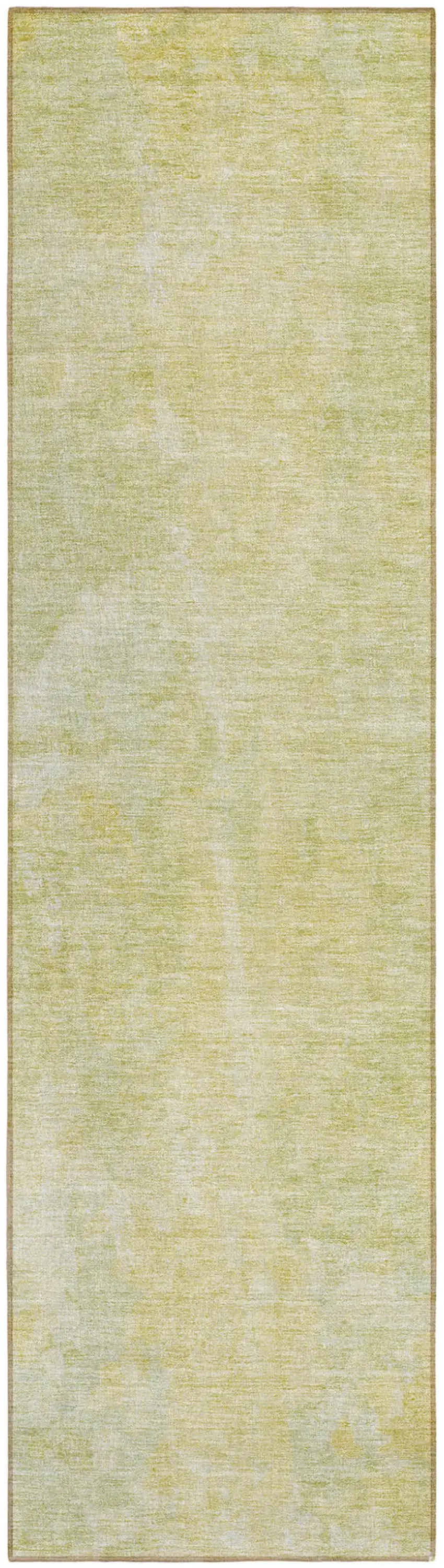 8' Runner Gold Abstract Washable Non Skid Indoor Outdoor Runner Rug Photo 2