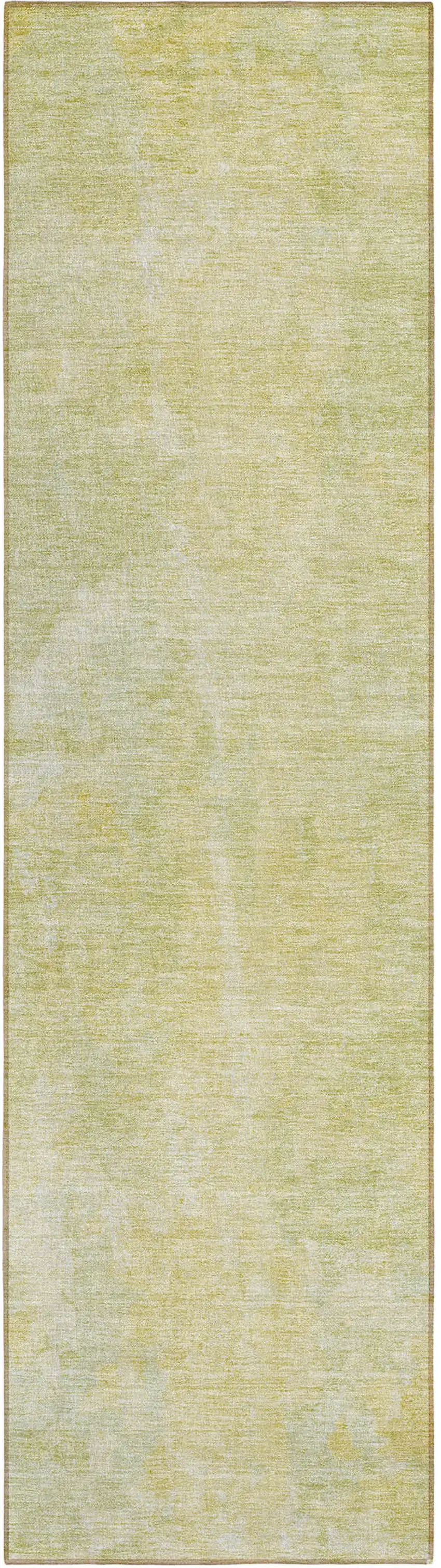 8' Runner Gold Abstract Washable Non Skid Indoor Outdoor Runner Rug Photo 2