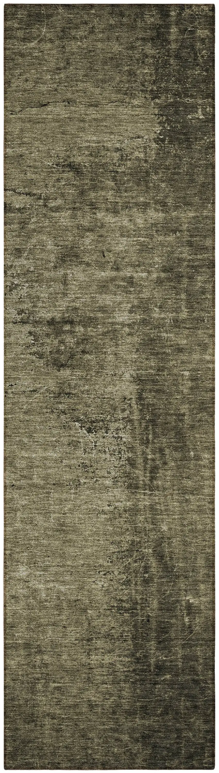Gray Abstract Washable Non Skid Indoor Outdoor Runner Rug Photo 2