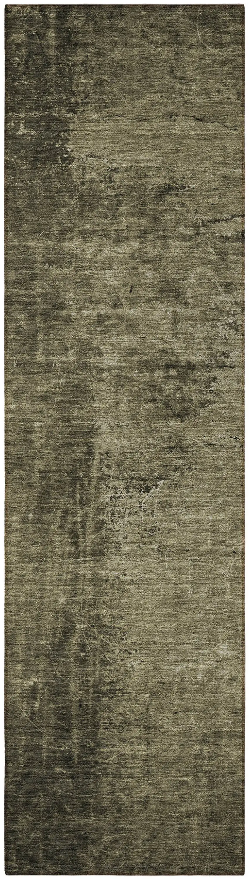 Gray Abstract Washable Non Skid Indoor Outdoor Runner Rug Photo 5