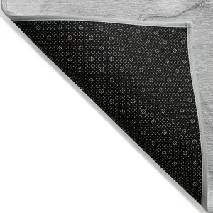 Photo of 8' Runner Gray Abstract Washable Non Skid Indoor Outdoor Runner Rug