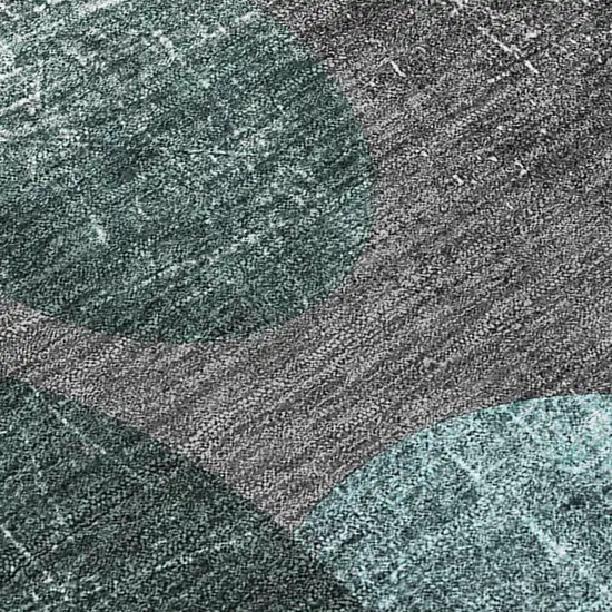 Gray Blue and Purple Abstract Washable Non Skid Indoor Outdoor Runner Rug Photo 8