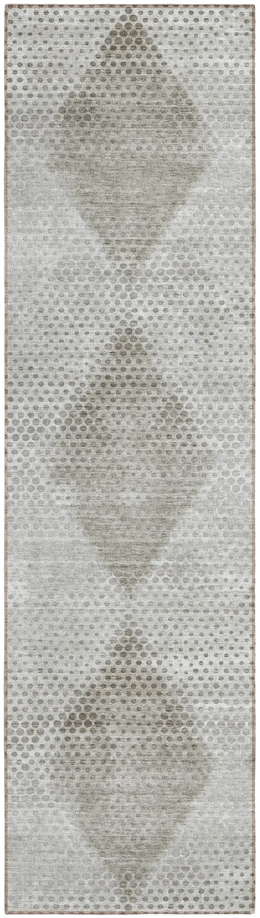 Gray Geometric Washable Non Skid Indoor Outdoor Runner Rug Photo 2
