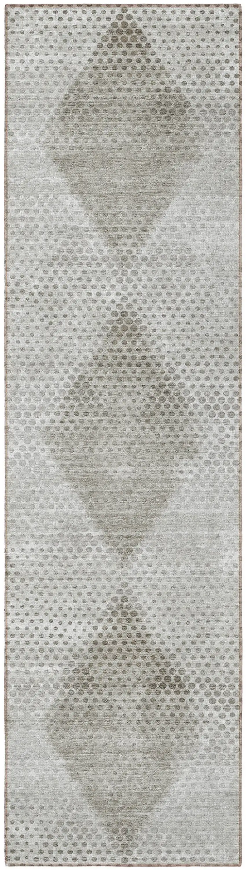 Gray Geometric Washable Non Skid Indoor Outdoor Runner Rug Photo 4