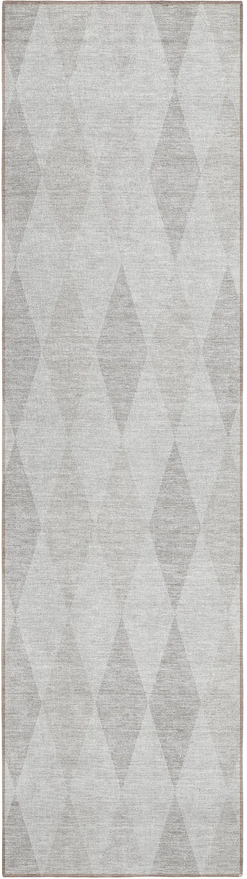 8' Runner Gray Geometric Washable Non Skid Indoor Outdoor Runner Rug Photo 2