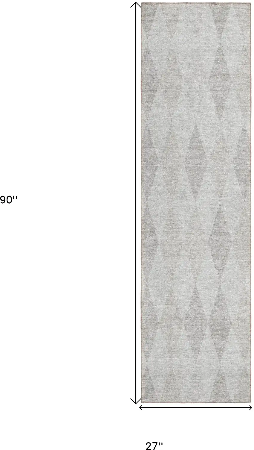 8' Runner Gray Geometric Washable Non Skid Indoor Outdoor Runner Rug Photo 3