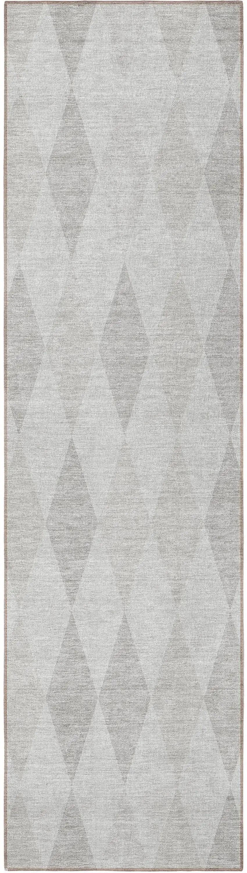 Gray Geometric Washable Non Skid Indoor Outdoor Runner Rug Photo 4
