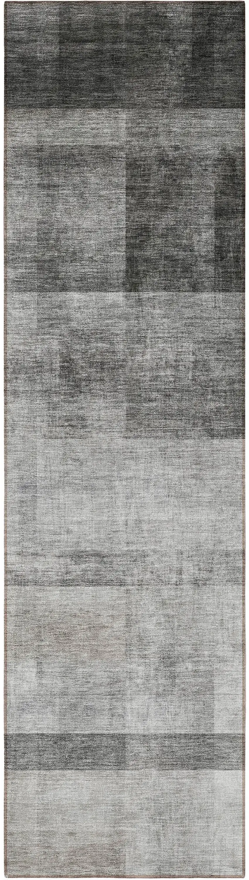 8' Runner Gray Ombre Washable Non Skid Indoor Outdoor Runner Rug Photo 4