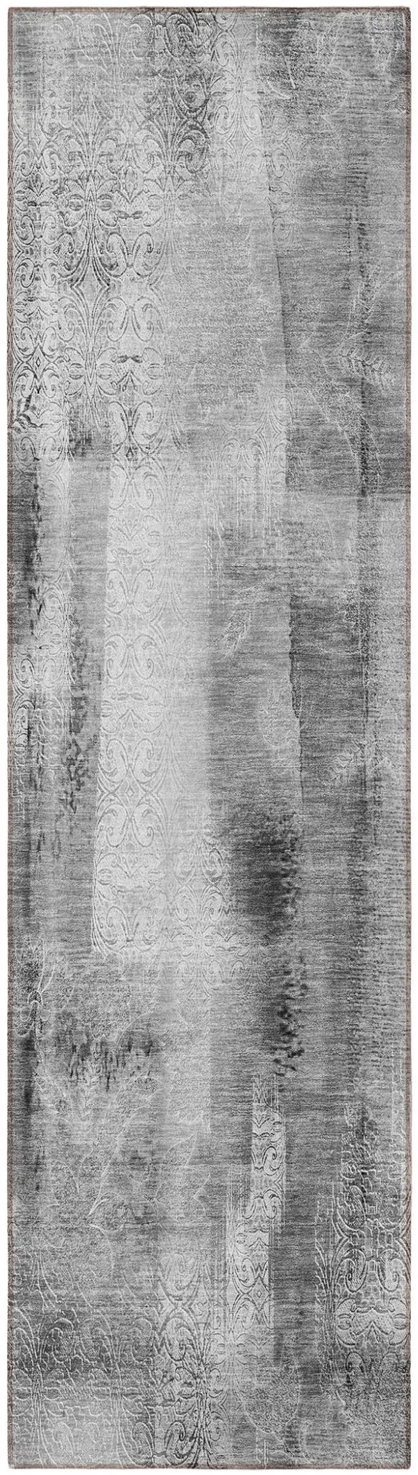 Gray Washable Non Skid Indoor Outdoor Runner Rug Photo 5