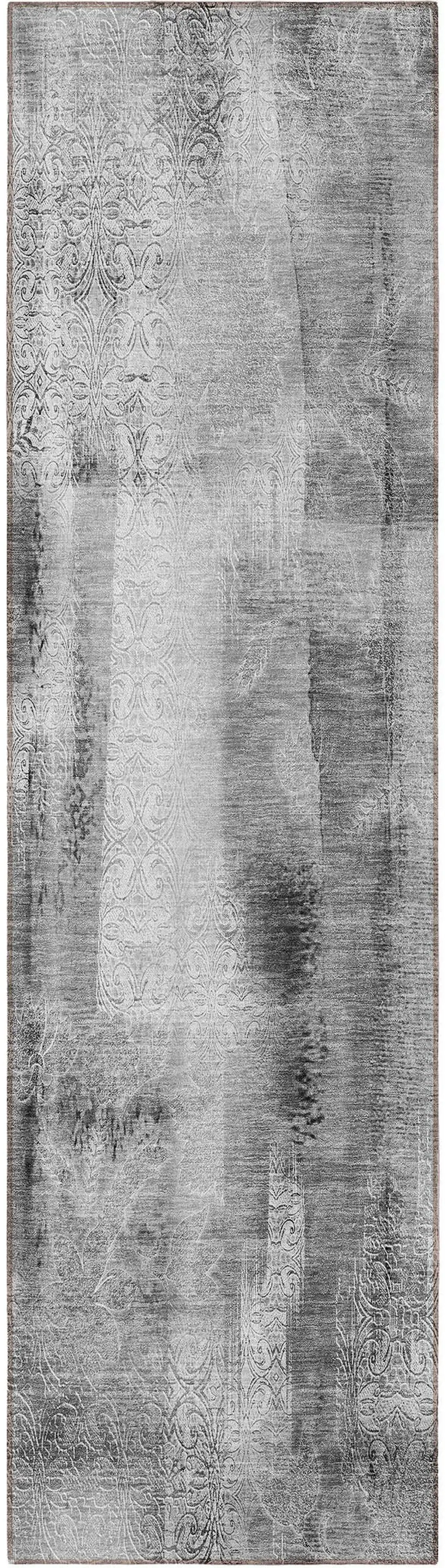 Gray Washable Non Skid Indoor Outdoor Runner Rug Photo 4