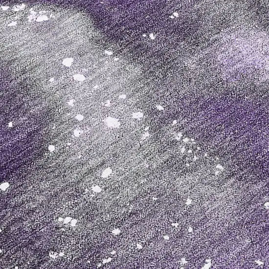 Gray and Purple Abstract Washable Non Skid Indoor Outdoor Runner Rug Photo 8