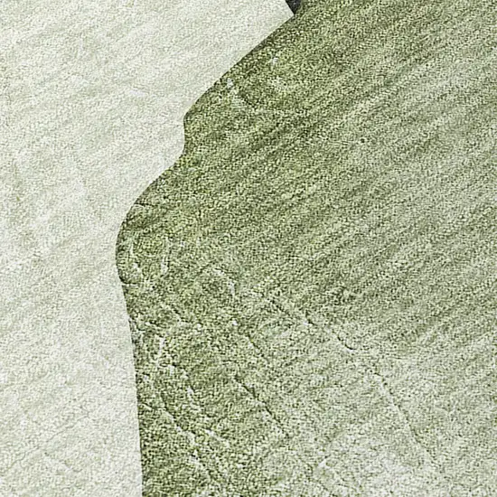Green Black and Gray Abstract Washable Non Skid Indoor Outdoor Runner Rug Photo 8
