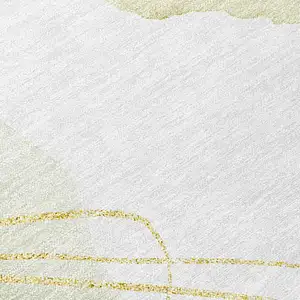 Photo of 8' Runner Green and Ivory Abstract Washable Non Skid Indoor Outdoor Runner Rug