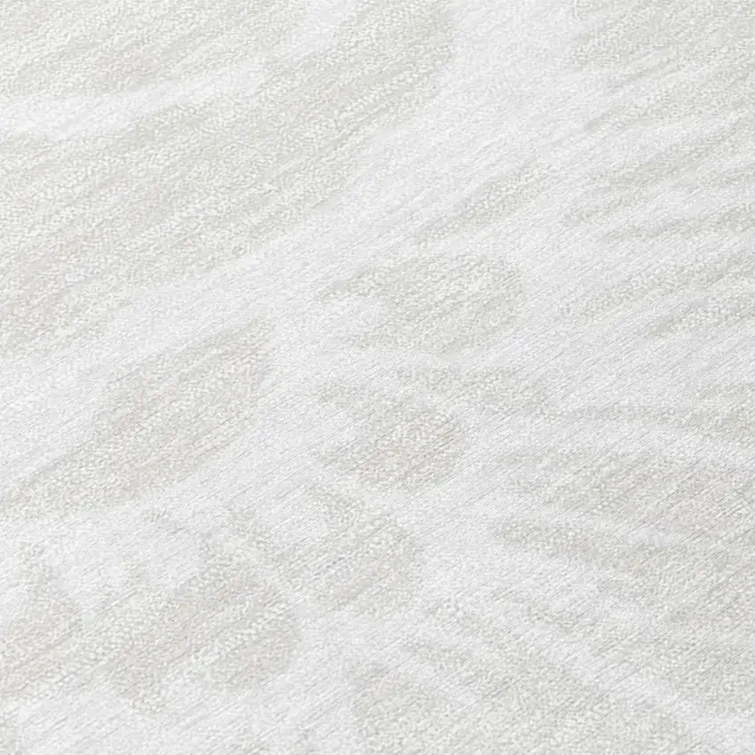 Ivory Floral Washable Non Skid Indoor Outdoor Runner Rug Photo 9