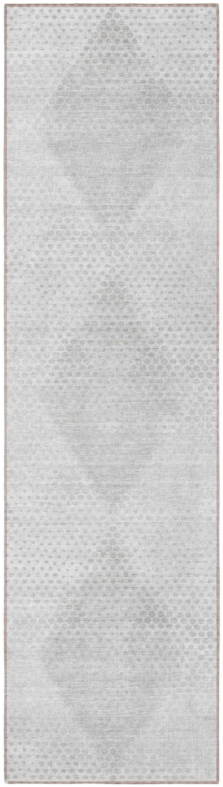 Ivory Geometric Washable Non Skid Indoor Outdoor Runner Rug Photo 4