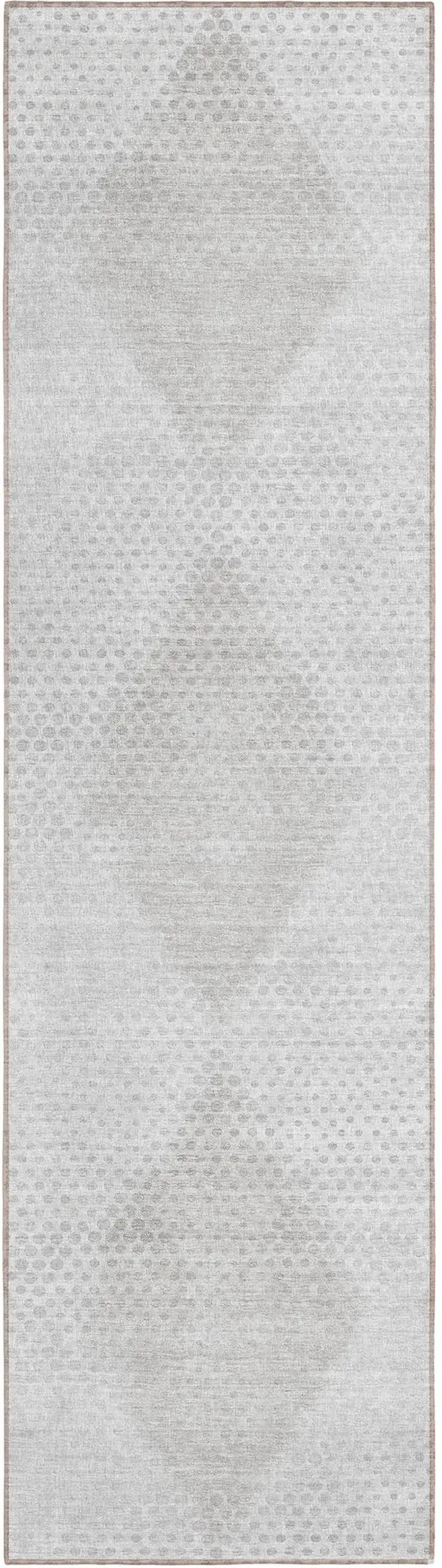 8' Runner Ivory Geometric Washable Non Skid Indoor Outdoor Runner Rug Photo 2