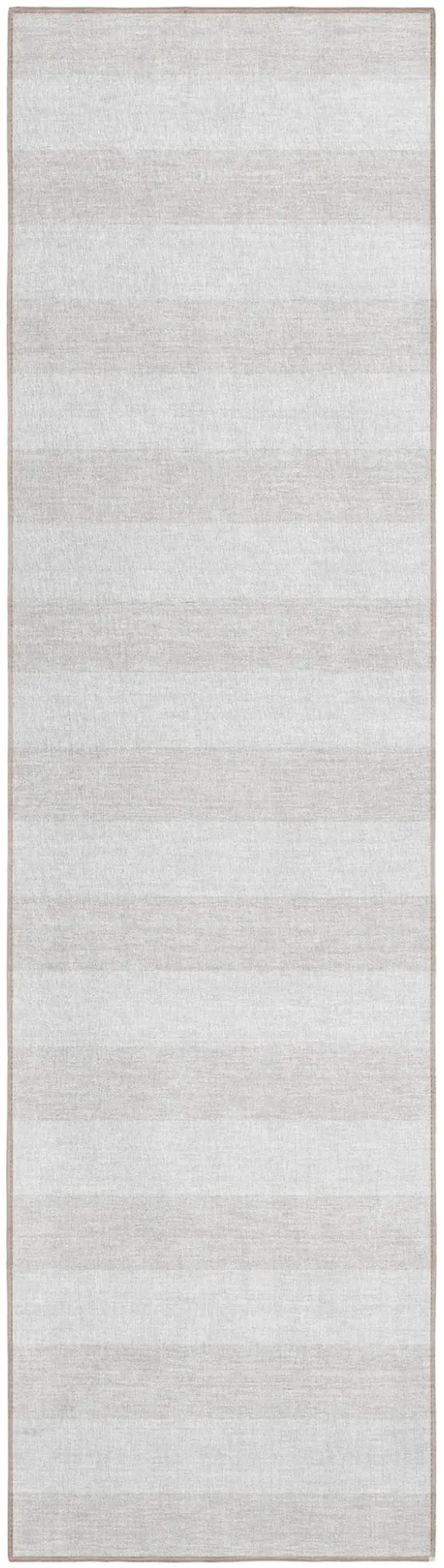 Ivory Striped Washable Indoor Outdoor Runner Rug Photo 2