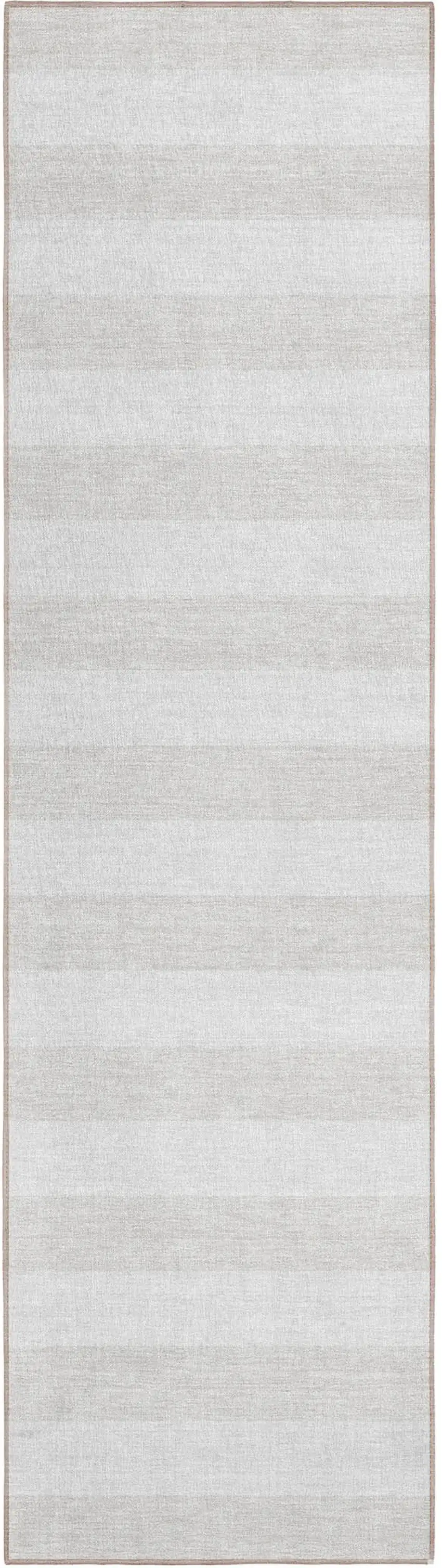 Ivory Striped Washable Indoor Outdoor Runner Rug Photo 2