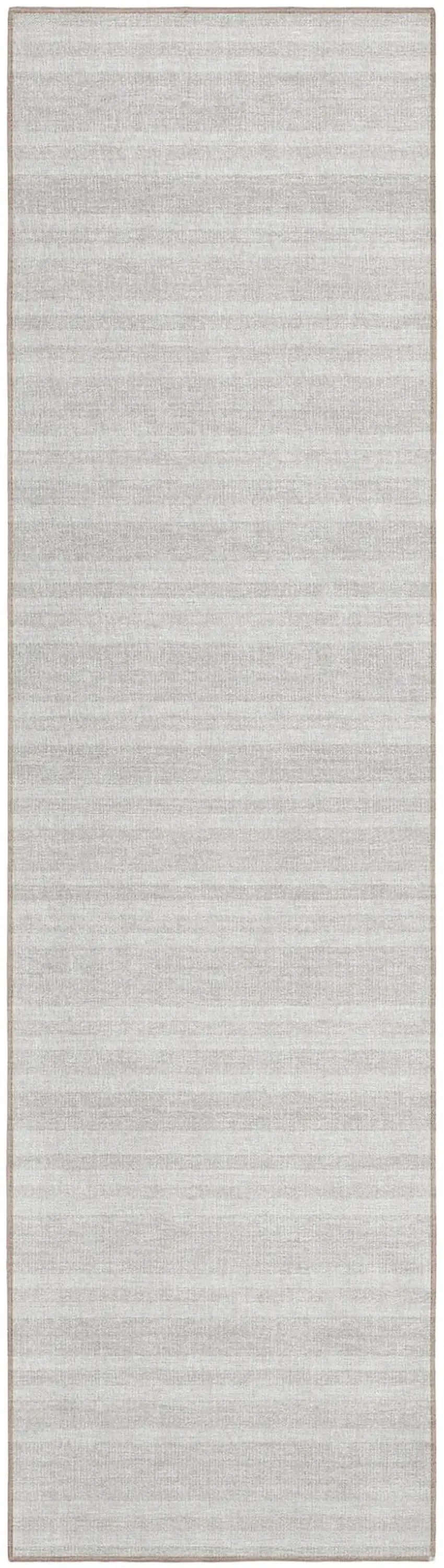 Ivory Striped Washable Indoor Outdoor Runner Rug Photo 2