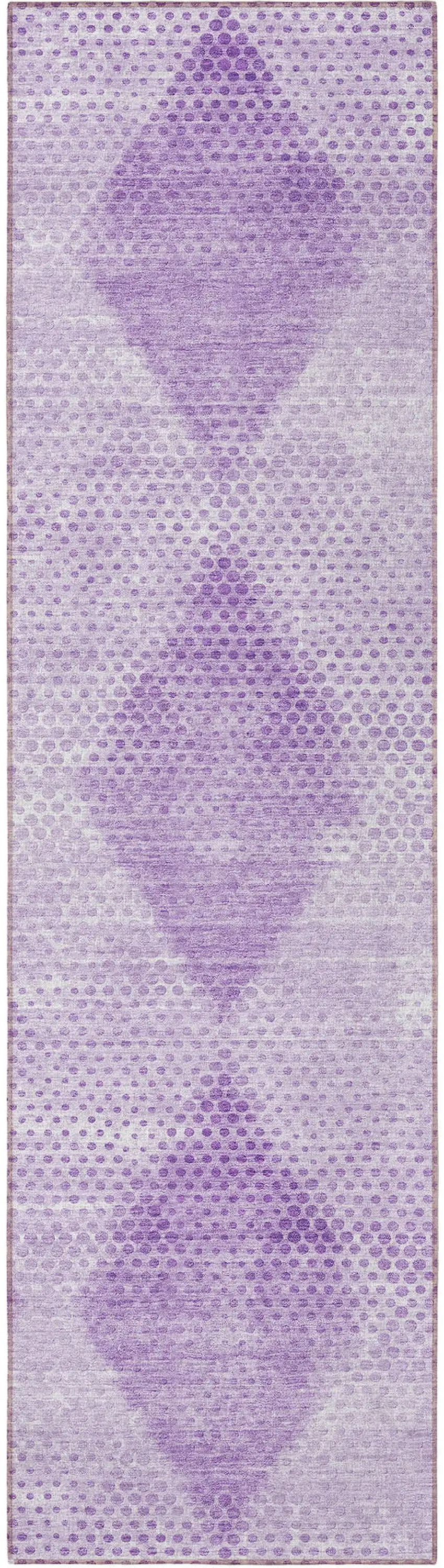 8' Runner Lavender Geometric Washable Non Skid Indoor Outdoor Runner Rug Photo 4