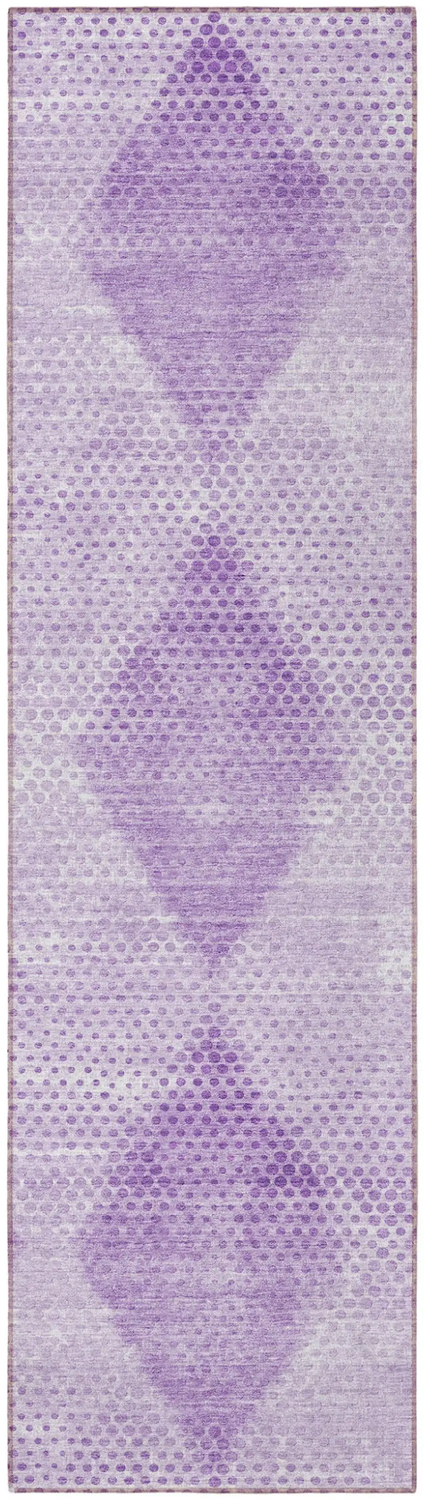 Lavender Geometric Washable Non Skid Indoor Outdoor Runner Rug Photo 5