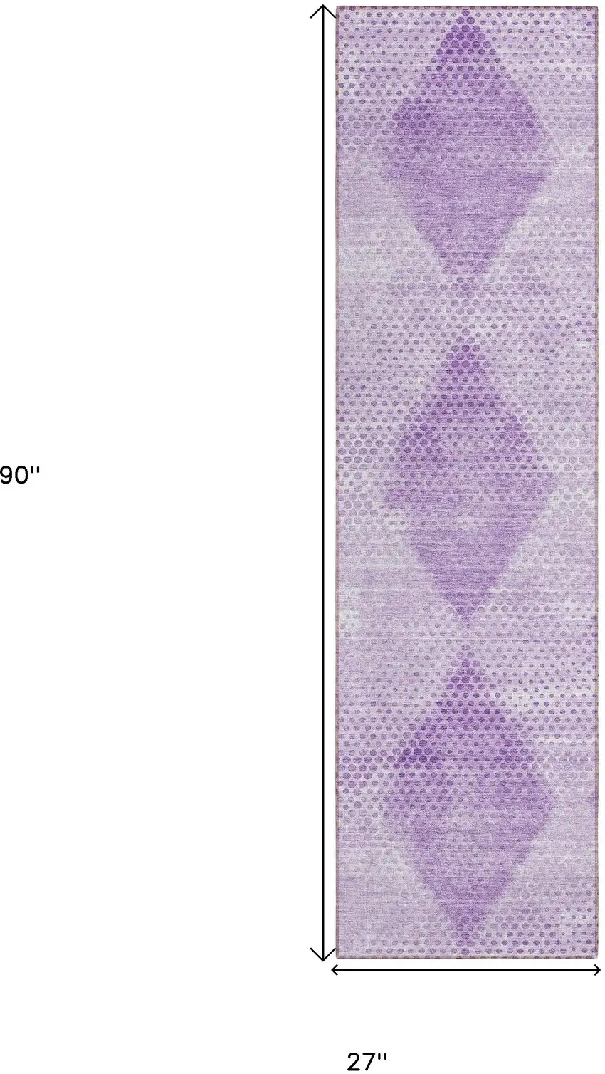 8' Runner Lavender Geometric Washable Non Skid Indoor Outdoor Runner Rug Photo 3
