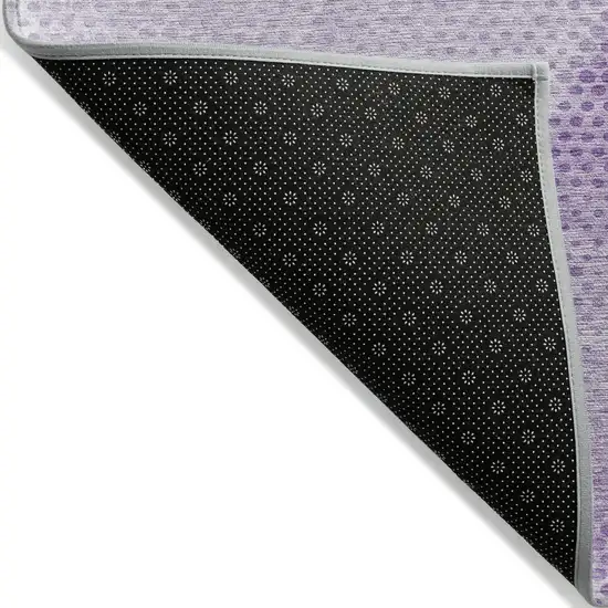 Lavender Geometric Washable Non Skid Indoor Outdoor Runner Rug Photo 6