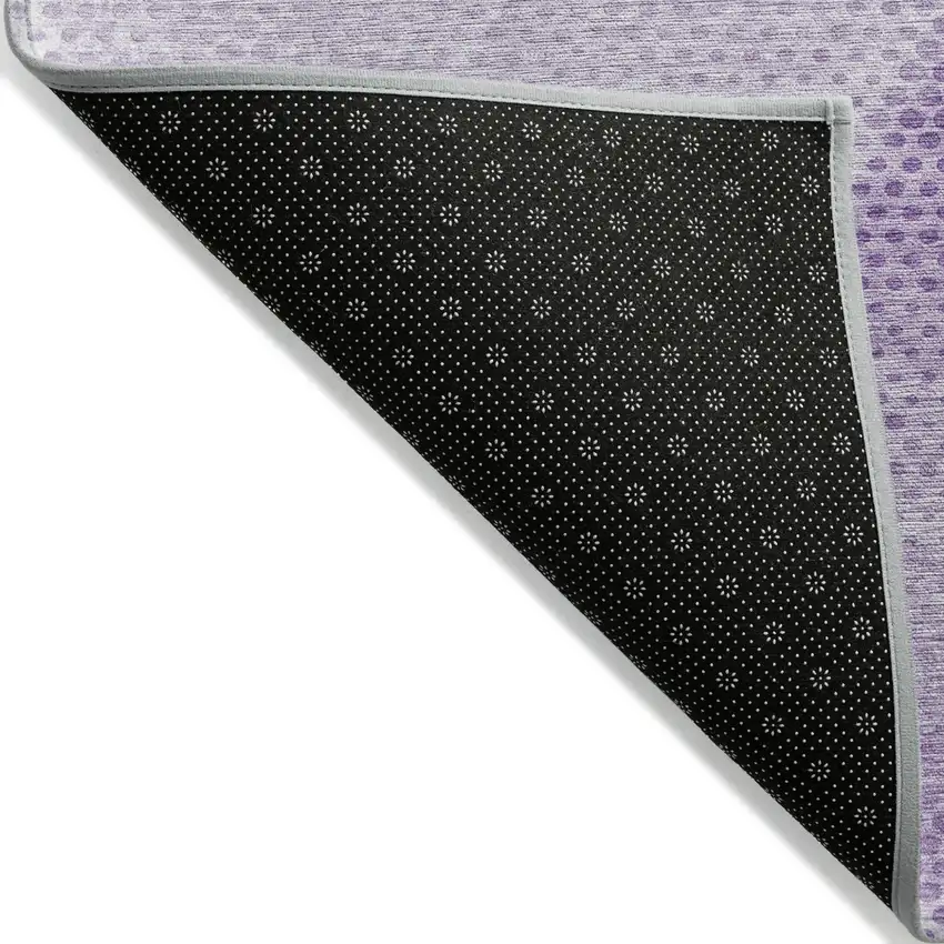 Lavender Geometric Washable Non Skid Indoor Outdoor Runner Rug Photo 6