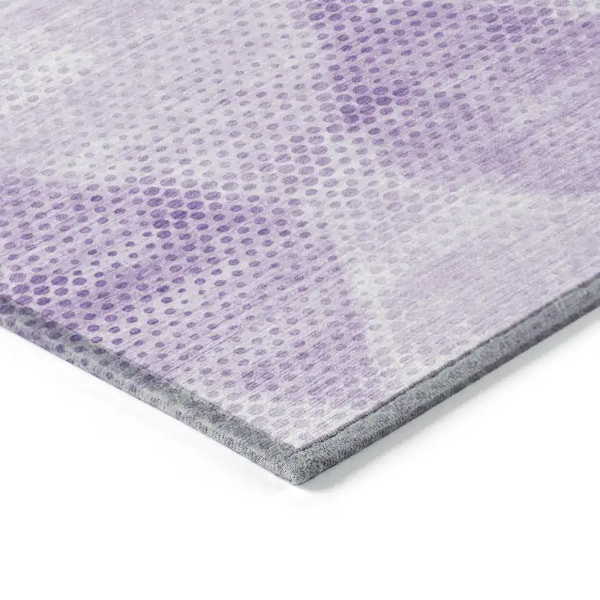 Lavender Geometric Washable Non Skid Indoor Outdoor Runner Rug Photo 7