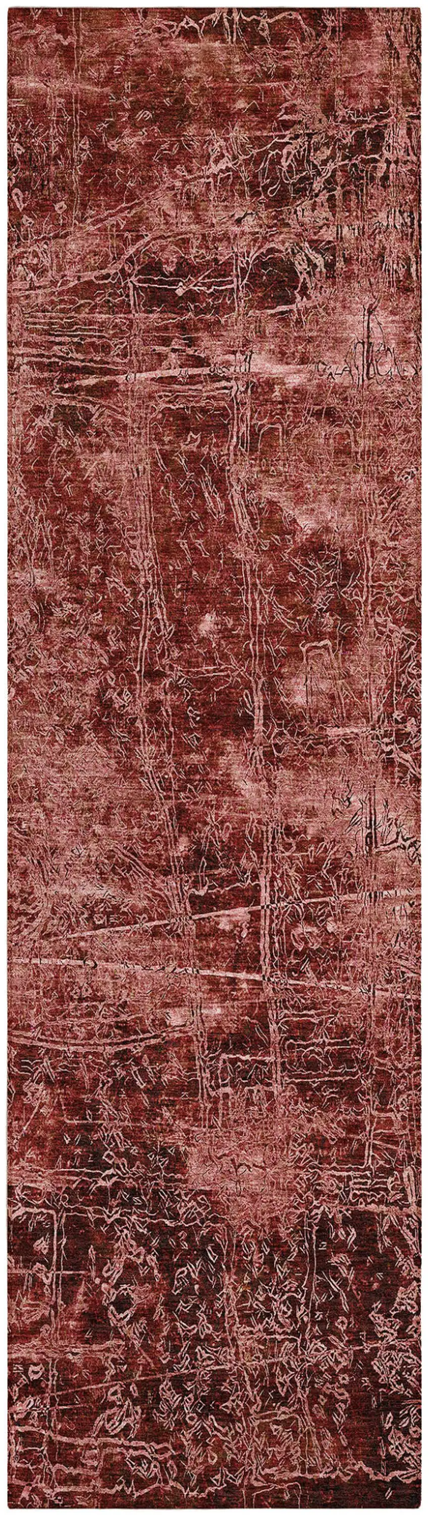 Merlot Abstract Washable Non Skid Indoor Outdoor Runner Rug Photo 2