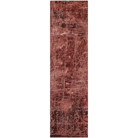 Merlot Abstract Washable Non Skid Indoor Outdoor Runner Rug Photo 4