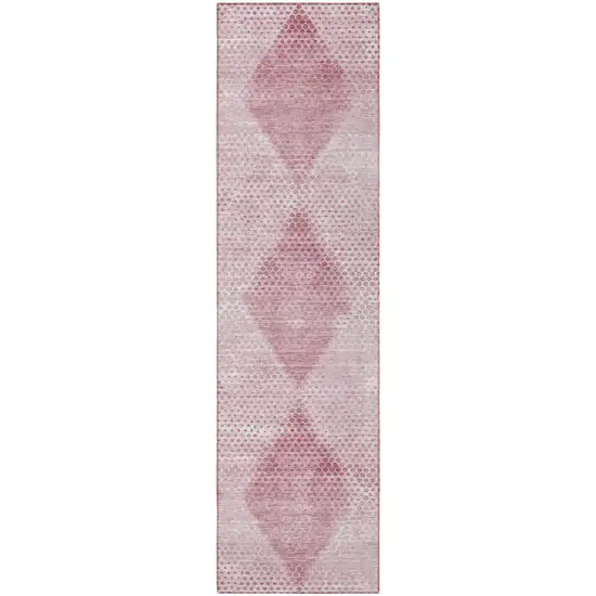 Merlot Geometric Washable Non Skid Indoor Outdoor Runner Rug Photo 4