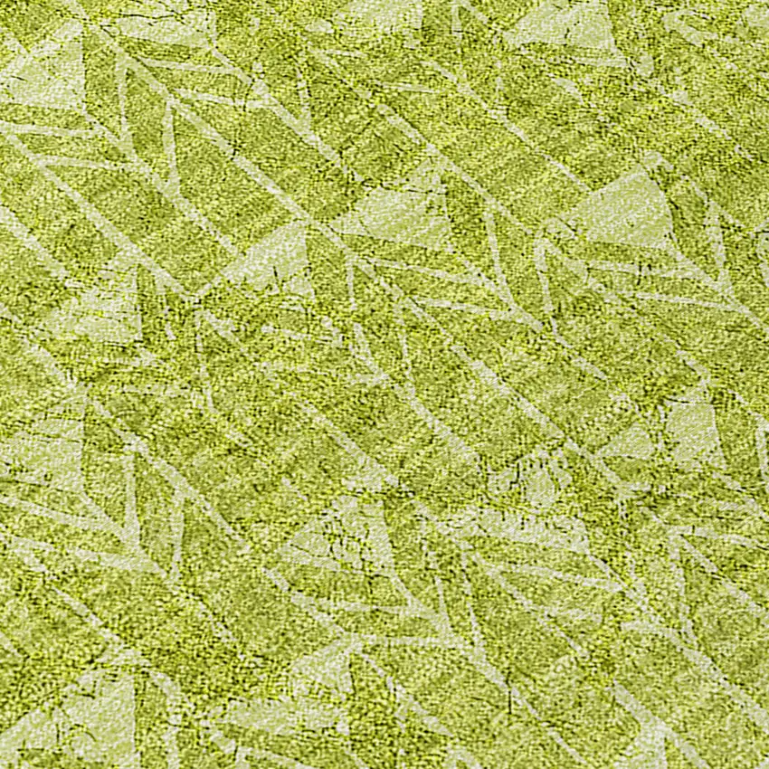 Moss Green Geometric Washable Non Skid Indoor Outdoor Runner Rug Photo 8